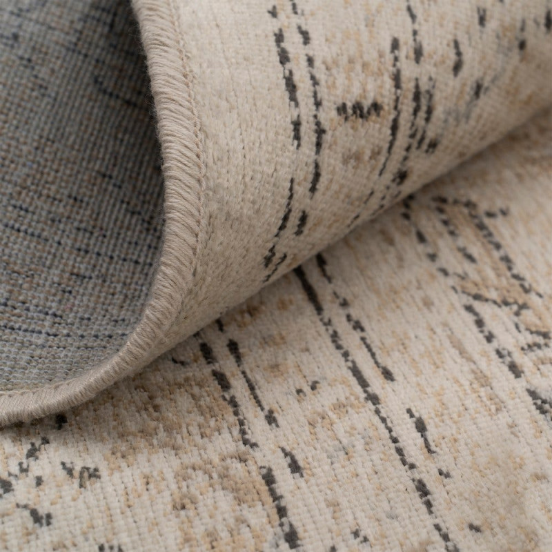 Grand tapis oriental vintage beige gris en viscose 200x300 cm Lerivo Ixia - 4