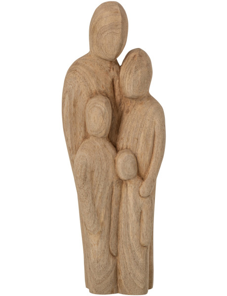 Sculpture famille en manguier naturel 15,5x7x41,5 cm Nienela J-Line - 1