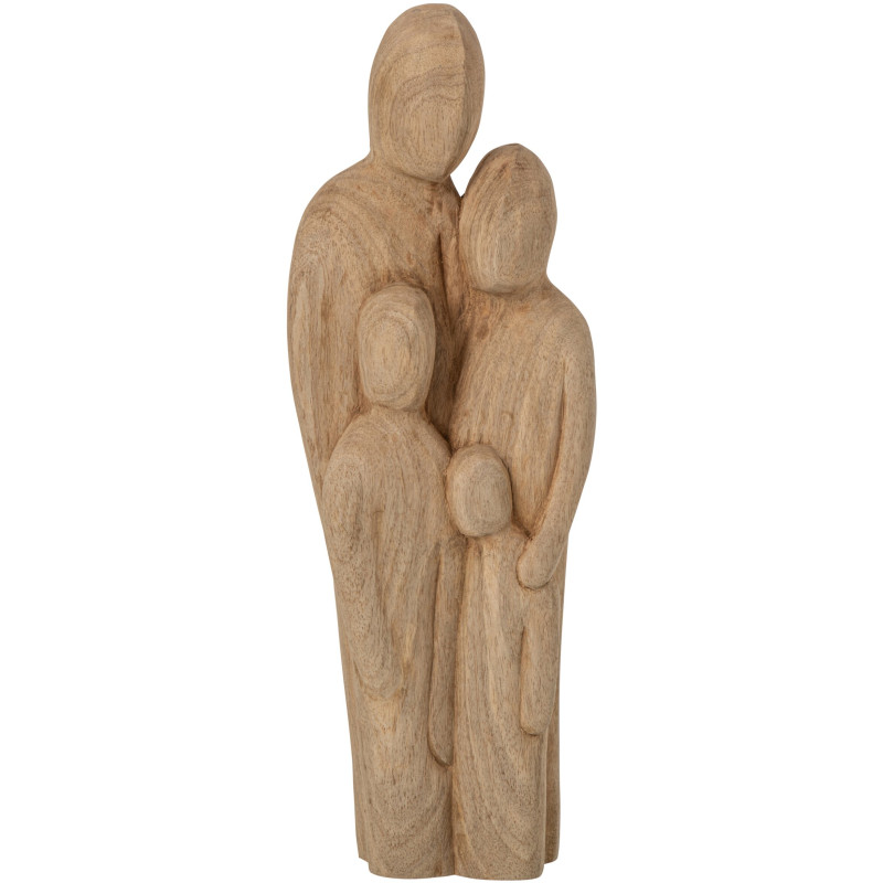Sculpture famille en manguier naturel 15,5x7x41,5 cm Nienela J-Line - 1