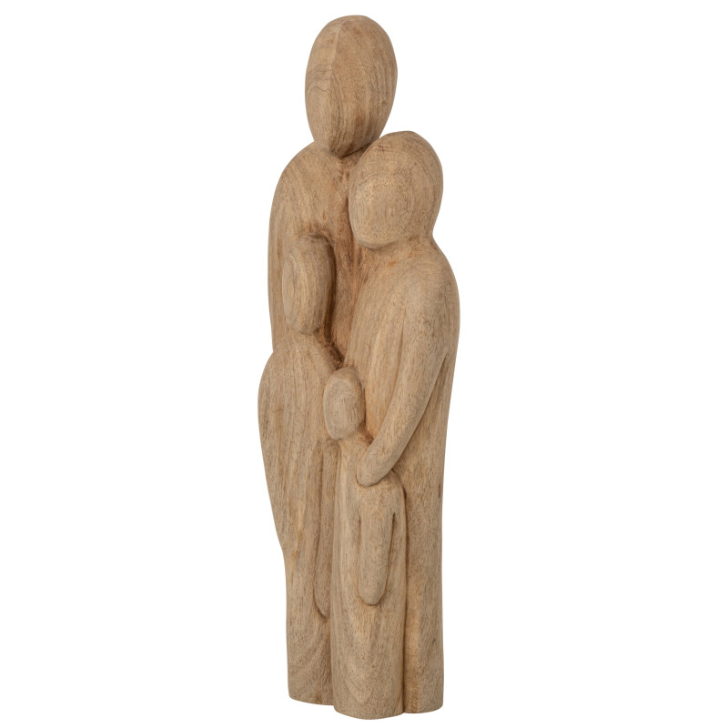 Sculpture famille en manguier naturel 15,5x7x41,5 cm Nienela J-Line - 3