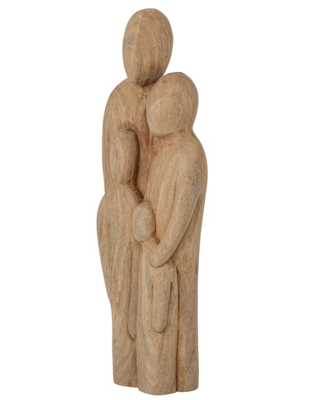 Sculpture famille en manguier naturel 15,5x7x41,5 cm Nienela J-Line - 3