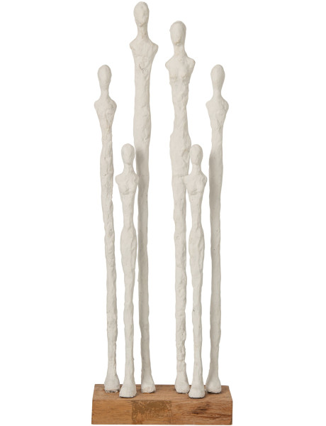 Statuette 6 personnages résine et manguier 17,5x9x54,5 cm Aernout J-Line - 1