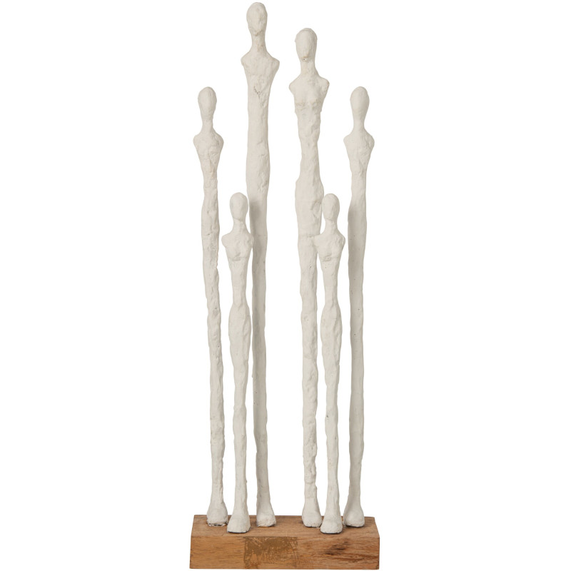 Statuette 6 personnages résine et manguier 17,5x9x54,5 cm Aernout J-Line - 1