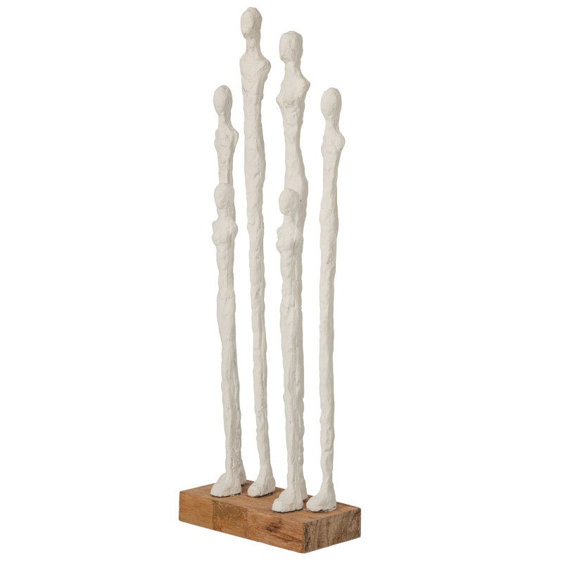 Statuette 6 personnages résine et manguier 17,5x9x54,5 cm Aernout J-Line - 3