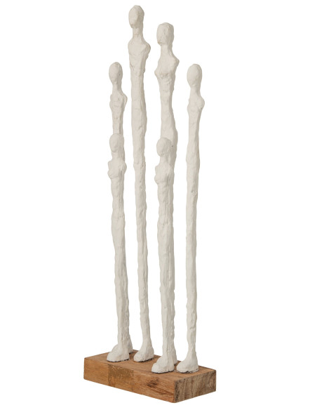 Statuette 6 personnages résine et manguier 17,5x9x54,5 cm Aernout J-Line - 3