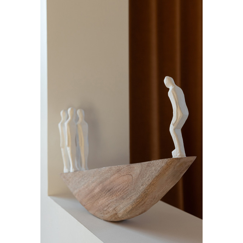 Statuette équilibre manguier et résine blanche 37x7x32 cm Dierald J-Line - 2