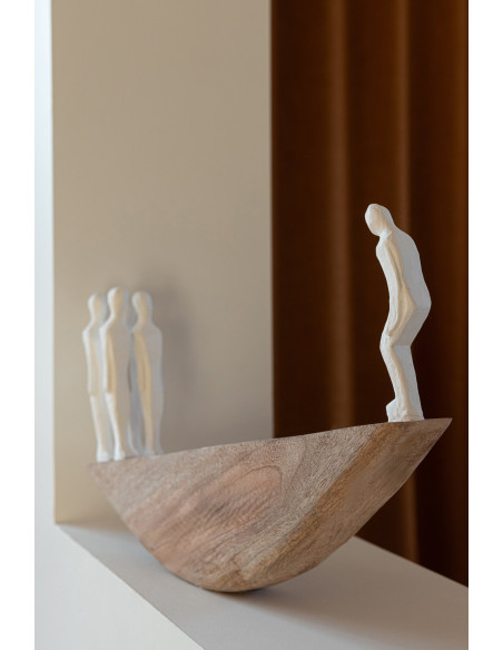Statuette équilibre manguier et résine blanche 37x7x32 cm Dierald J-Line - 2