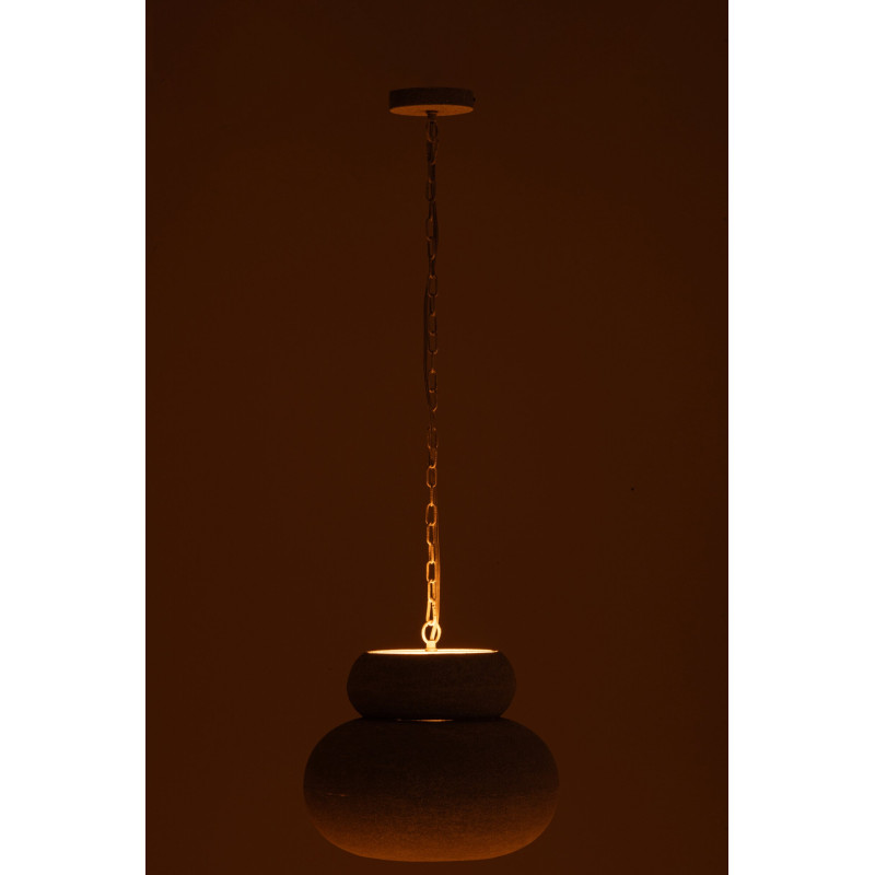 Suspension blanche design organique métal Ø36 cm Noerike J-Line - 3