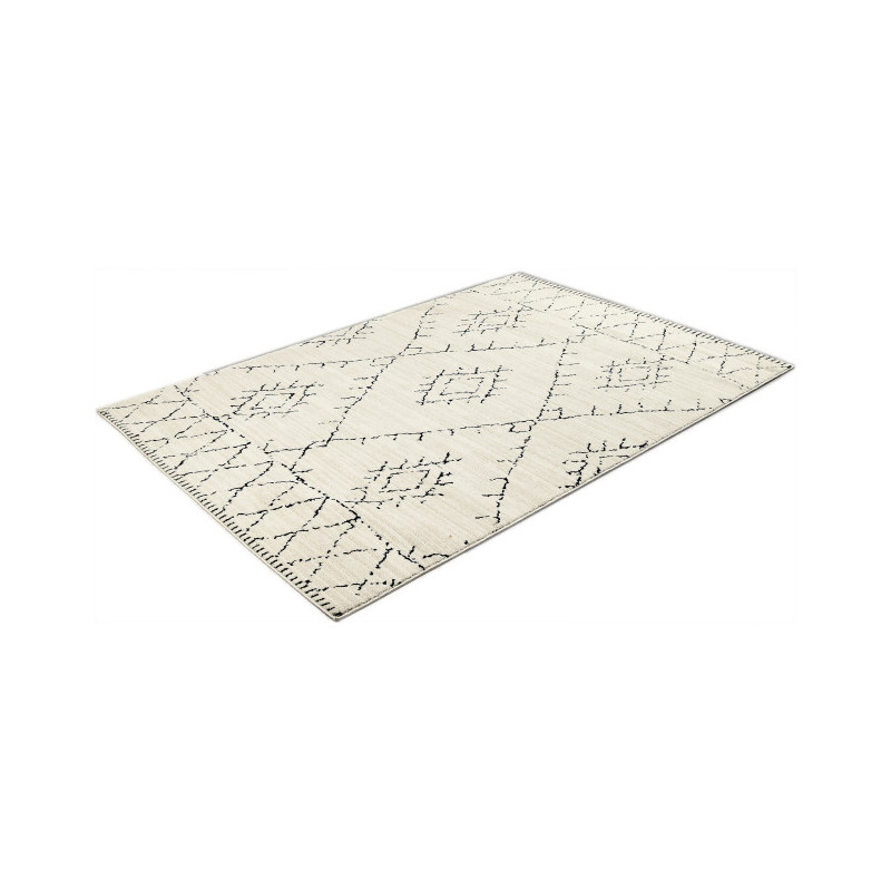 Tapis berbère crème motifs losanges polyester 200x290 cm Tizi  - 2