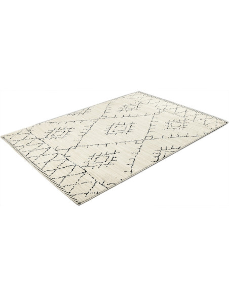 Tapis berbère crème motifs losanges polyester 200x290 cm Tizi  - 2