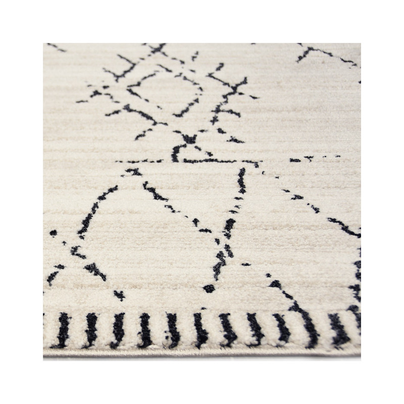 Tapis berbère crème motifs losanges polyester 200x290 cm Tizi  - 3