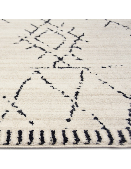Tapis berbère crème motifs losanges polyester 200x290 cm Tizi  - 3