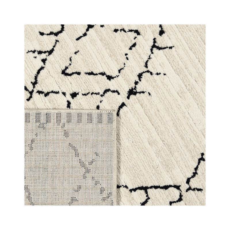 Tapis berbère crème motifs losanges polyester 200x290 cm Tizi  - 4