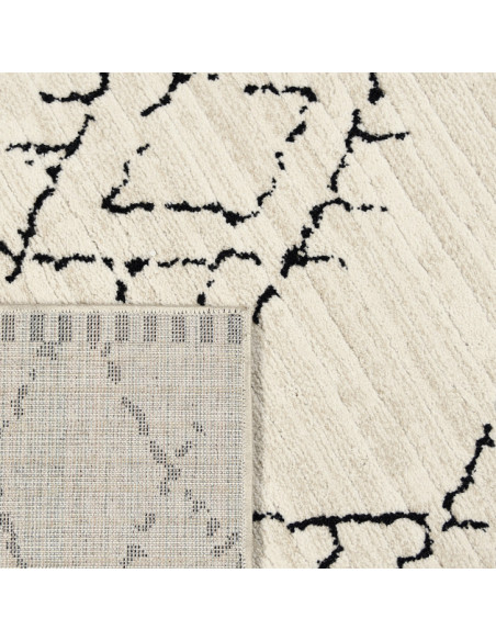Tapis berbère crème motifs losanges polyester 200x290 cm Tizi  - 4
