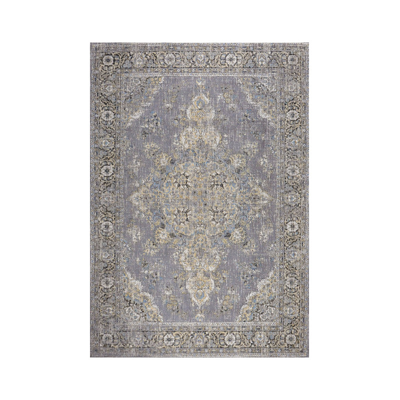 Tapis vintage oriental gris coton chenille 160x230 cm Aristocrat  - 1