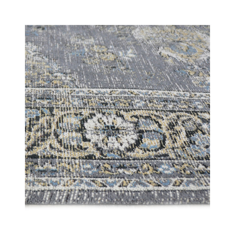 Tapis vintage oriental gris coton chenille 160x230 cm Aristocrat  - 3