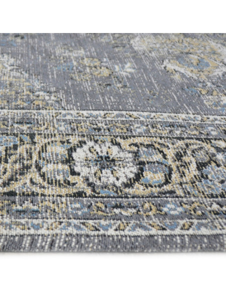 Tapis vintage oriental gris coton chenille 160x230 cm Aristocrat  - 3
