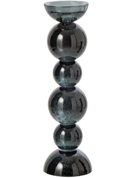 Bougeoir boules en verre bleu pétrole 35 cm Rensven J-Line - 1