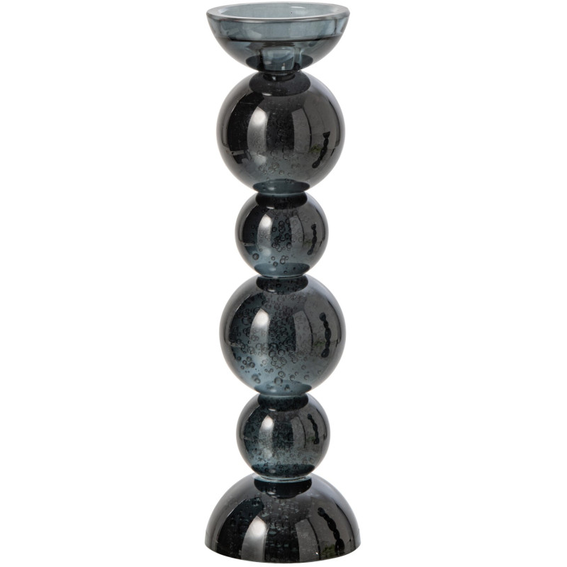 Bougeoir boules en verre bleu pétrole 35 cm Rensven J-Line - 1
