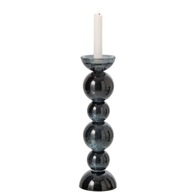 Bougeoir boules en verre bleu pétrole 35 cm Rensven J-Line - 2