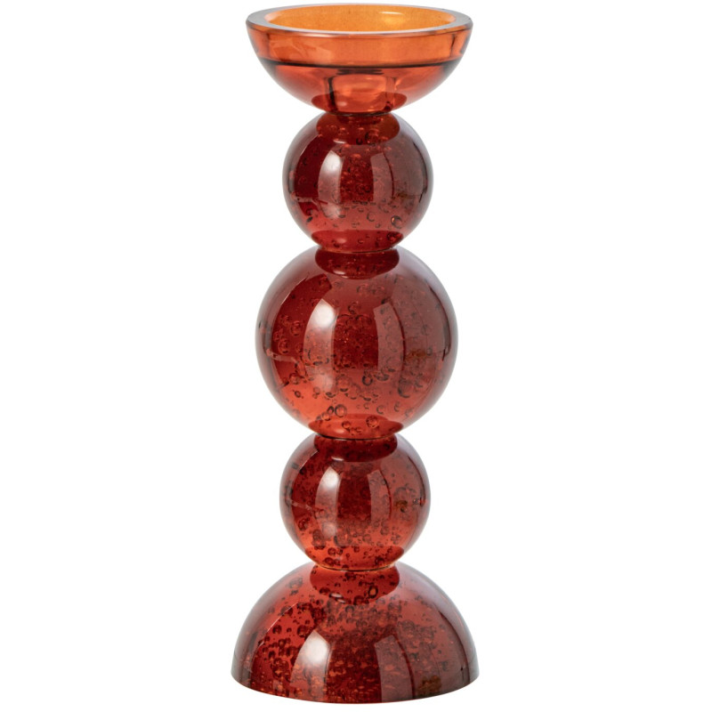 Bougeoir boules en verre bronze ambré 27,5 cm Rensven J-Line - 1