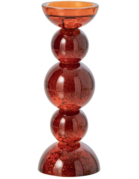 Bougeoir boules en verre bronze ambré 27,5 cm Rensven J-Line - 1