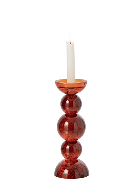 Bougeoir boules en verre bronze ambré 27,5 cm Rensven J-Line - 3