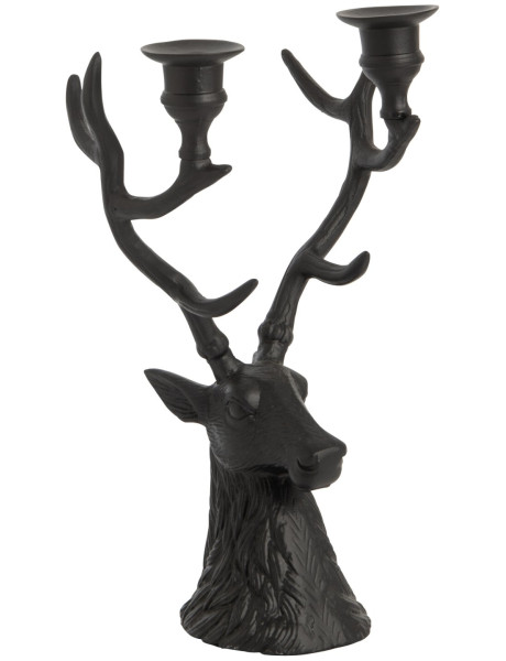 Chandelier tête de cerf noir en aluminium 20x13,5x34 cm Douwrik J-Line - 1