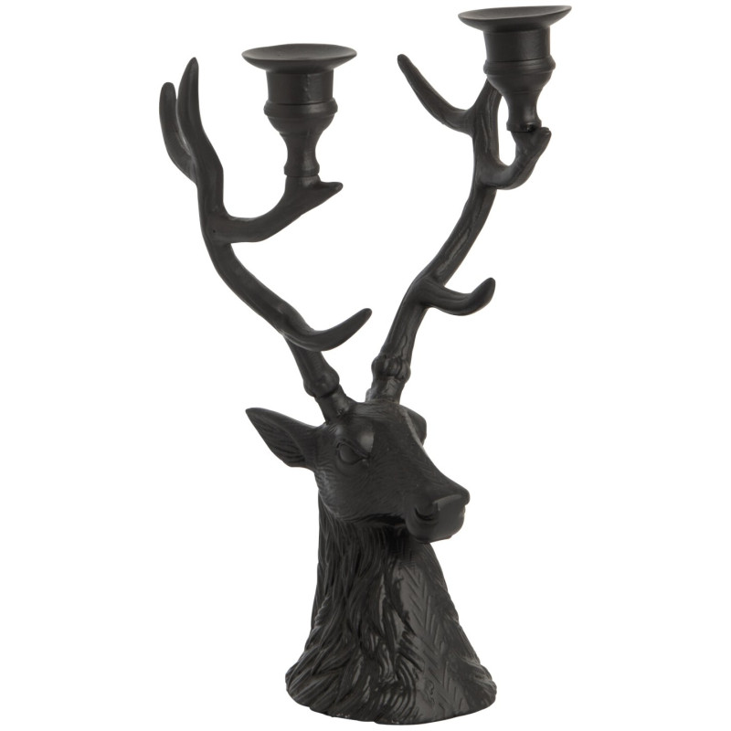 Chandelier tête de cerf noir en aluminium 20x13,5x34 cm Douwrik J-Line - 1