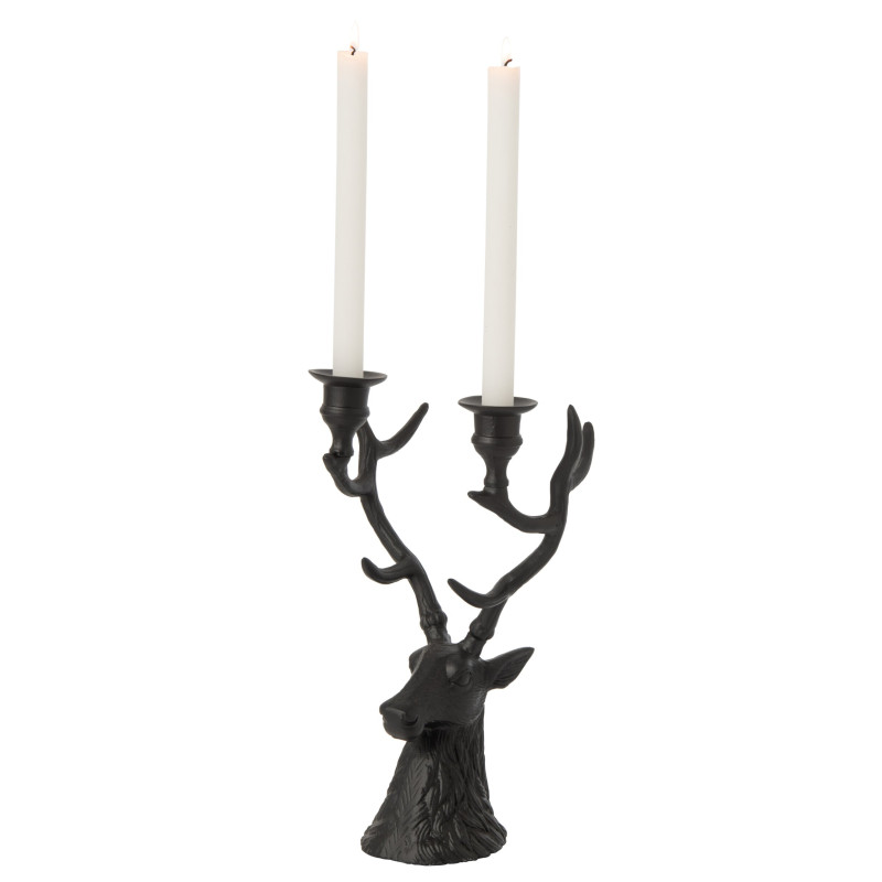 Chandelier tête de cerf noir en aluminium 20x13,5x34 cm Douwrik J-Line - 2