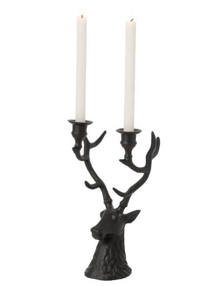 Chandelier tête de cerf noir en aluminium 20x13,5x34 cm Douwrik J-Line - 2