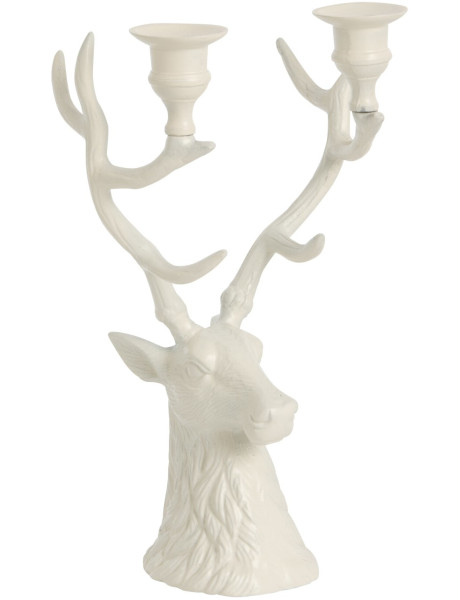 Chandelier tête de cerf blanc cassé en aluminium 34,5 cm Douwrik J-Line - 1