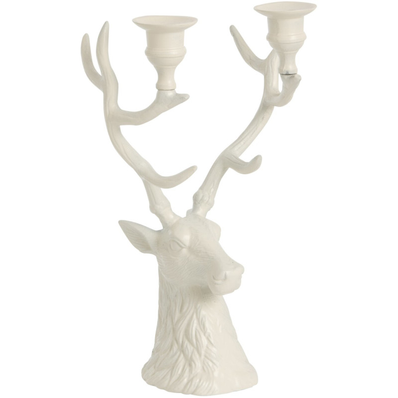 Chandelier tête de cerf blanc cassé en aluminium 34,5 cm Douwrik J-Line - 1