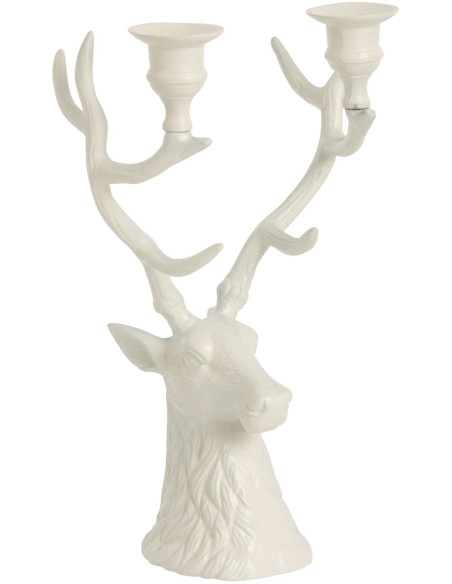 Chandelier tête de cerf blanc cassé en aluminium 34,5 cm Douwrik J-Line - 1