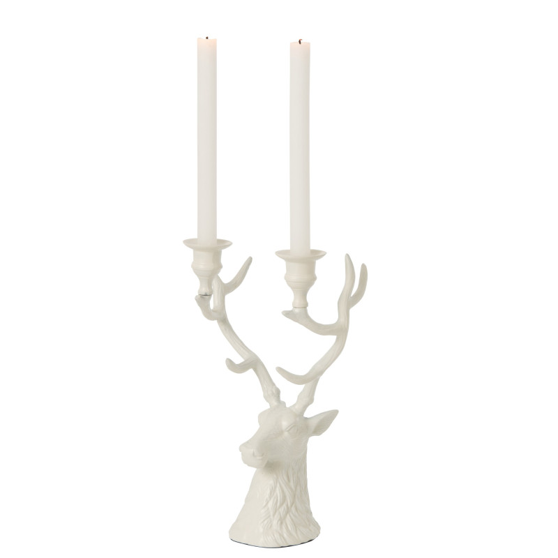 Chandelier tête de cerf blanc cassé en aluminium 34,5 cm Douwrik J-Line - 2