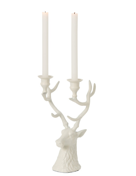 Chandelier tête de cerf blanc cassé en aluminium 34,5 cm Douwrik J-Line - 2
