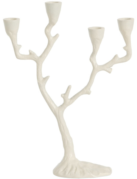 Chandelier ramures de cerf blanc cassé en aluminium 26x9x36 cm Aernwin J-Line - 1