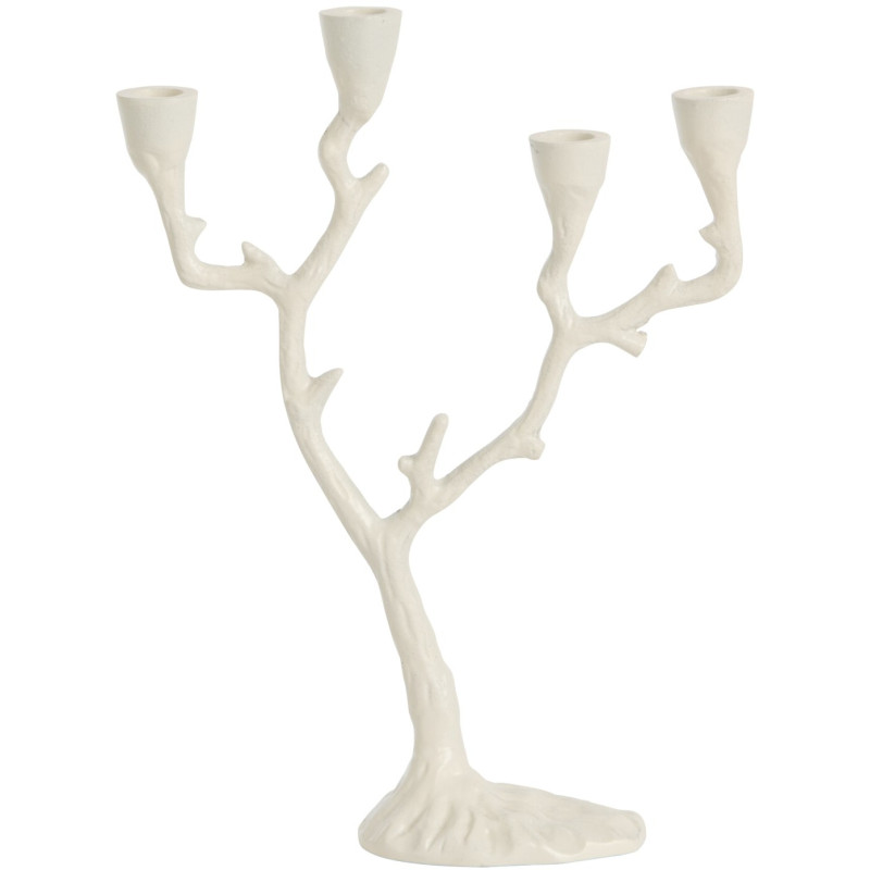 Chandelier ramures de cerf blanc cassé en aluminium 26x9x36 cm Aernwin J-Line - 1