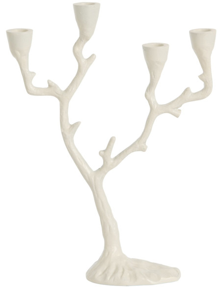 Chandelier ramures de cerf blanc cassé en aluminium 26x9x36 cm Aernwin J-Line - 1
