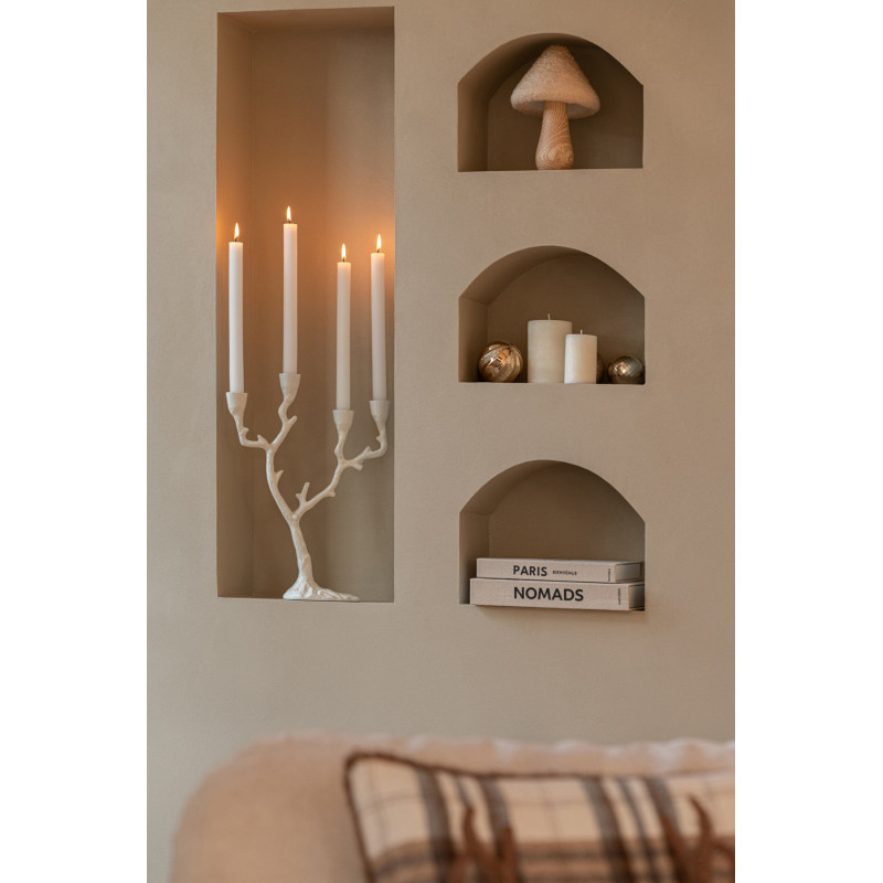 Chandelier ramures de cerf blanc cassé en aluminium 26x9x36 cm Aernwin J-Line - 2