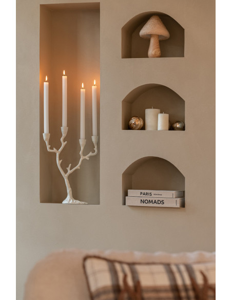 Chandelier ramures de cerf blanc cassé en aluminium 26x9x36 cm Aernwin J-Line - 2