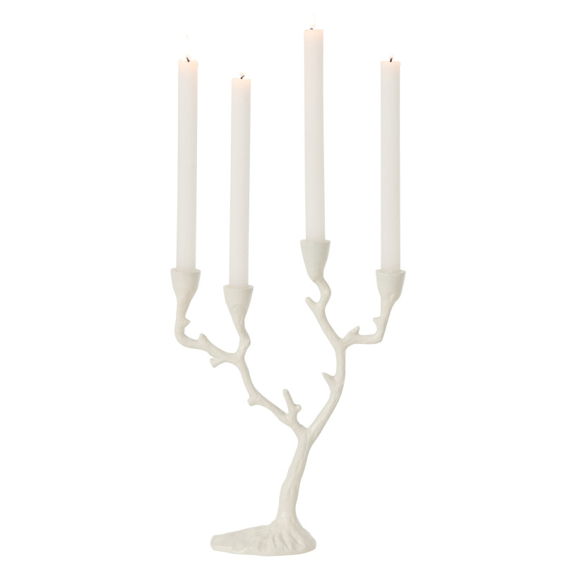 Chandelier ramures de cerf blanc cassé en aluminium 26x9x36 cm Aernwin J-Line - 3