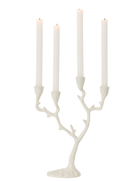 Chandelier ramures de cerf blanc cassé en aluminium 26x9x36 cm Aernwin J-Line - 3