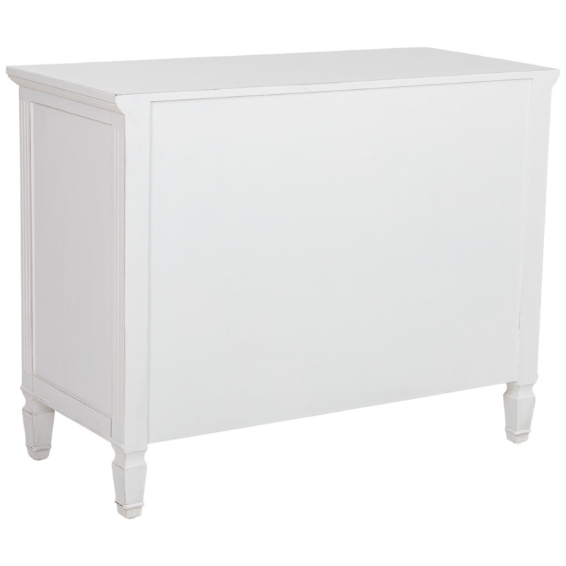 Commode blanche 3 tiroirs en bois 102x46x80 cm Celira  - 5