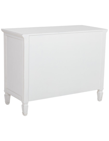Commode blanche 3 tiroirs en bois 102x46x80 cm Celira  - 5