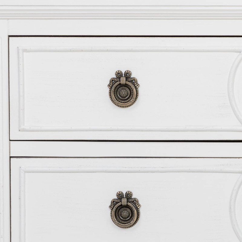 Commode blanche 3 tiroirs en bois 102x46x80 cm Celira  - 8