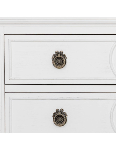 Commode blanche 3 tiroirs en bois 102x46x80 cm Celira  - 8