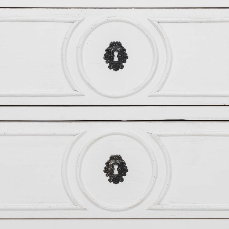 Commode blanche 3 tiroirs en bois 102x46x80 cm Celira  - 9