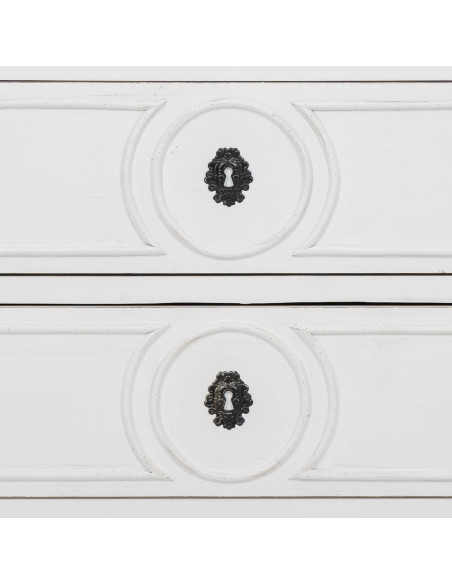 Commode blanche 3 tiroirs en bois 102x46x80 cm Celira  - 9