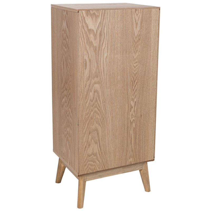Chiffonnier 5 tiroirs cannelés bois naturel 45x36x100 cm Vireva  - 4